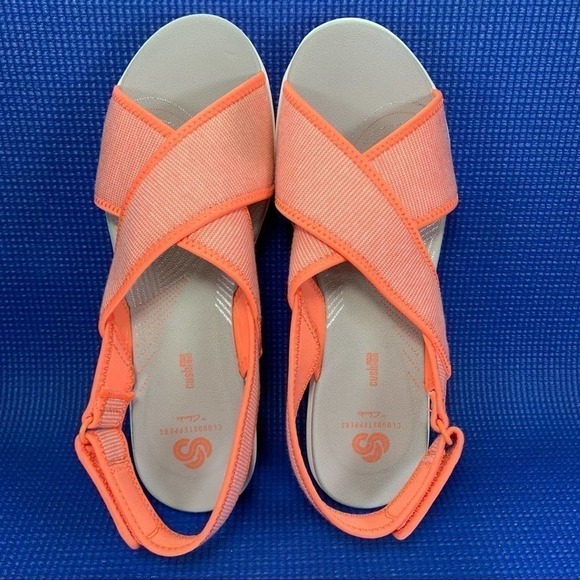 Clarks Step Cali Cove CloudSteppers Womens US 10M Coral White Wedge 61091214 - Picture 6 of 9
